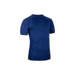Koszulka kompresyjna do treningu siłowego. Niebieskie koszulki męskie DOMYOS, xl, z elastanu, na fitness i siłownię. Za 44,99 zł.