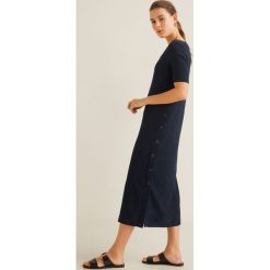 Mango - Sukienka Jana-A. Niebieskie sukienki damskie Mango, na co dzień, s, bez wzorów, z elastanu, casualowe, bez kołnierzyka, z krótkim rękawem, krótkie, midi, proste. Za 139,90 zł.