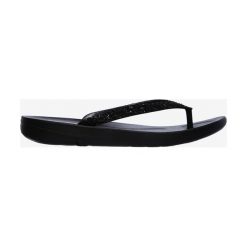 Skechers Bungalow Japonki Czarny. Czarne klapki damskie Skechers, w paski, z materiału, bez obcasa. Za 166,95 zł.