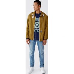 Kurtka z popeliny z kapturem. Zielone kurtki męskie Pull&Bear, m, bez wzorów, z kapturem. Za 89,90 zł.