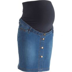 Spódniczka dżinsowa ciążowa bonprix niebieski "stone”. Niebieskie spódniczki damskie bonprix, w paski, moda ciążowa. Za 49,99 zł.