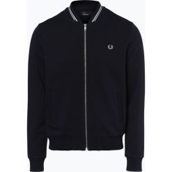 Fred Perry - Męska bluza rozpinana, niebieski. Niebieskie bluzy męskie Fred Perry, m, w paski, prążkowane, bez kołnierzyka, bez rękawów, bez kaptura. Za 449,95 zł.