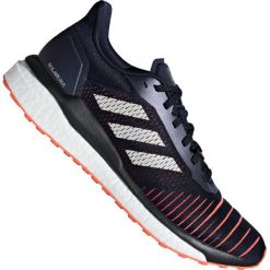 Granatowe Buty adidas Solar Drive M D97451. Niebieskie buty sportowe męskie Adidas, z tkaniny, bez zapięcia, do biegania. W wyprzedaży za 429,00 zł.