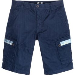 Bermudy bojówki Loose Fit bonprix ciemnoniebieski. Niebieskie spodenki i szorty męskie bonprix, m, bez wzorów. Za 109,99 zł.
