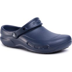 Klapki CROCS - Bistro 10075 Navy. Niebieskie klapki damskie Crocs, bez wzorów, z tworzywa sztucznego, bez obcasa. Za 219,00 zł.