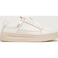 Levi's - Buty skórzane. Białe buty sportowe damskie Levi's®, bez wzorów, ze skóry, sportowe. Za 389,90 zł.