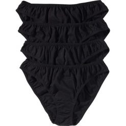 Figi damskie (4 pary) bonprix czarny. Czarne majtki damskie bonprix, z bawełny. Za 35,96 zł.