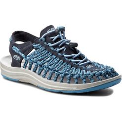 Sandały KEEN - Uneek 1016897 Midnight Navy/Cendre Blue. Niebieskie sandały damskie Keen, bez wzorów, z materiału, sportowe, bez obcasa, na sznurówki, outdoorowe. W wyprzedaży za 259,00 zł.