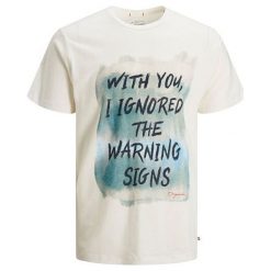 Jack&Jones Męski Jorinkbleed Tee Ss Crew Neck Slim Cloud Dancer (rozmiar L). Koszulki męskie Jack&Jones, m, bez wzorów, z bawełny, bez kołnierzyka, bez rękawów. W wyprzedaży za 38,00 zł.