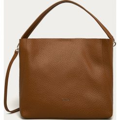 Furla - Torebka skórzana. Pomarańczowe torby damskie na zakupy Furla, w paski, ze skóry, duże, bez dodatków. Za 1649,00 zł.