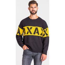 PULLOVER Armani Exchange. Czarne swetry męskie Armani Exchange, s, bez wzorów, z okrągłym kołnierzem, bez kaptura. Za 559,00 zł.
