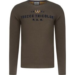 T-shirt AERONAUTICA MILITARE Zielony. Zielone t-shirty męskie marki Aeronautica Militare, m, z napisami, z włoskim kołnierzykiem, długie. W wyprzedaży za 217,00 zł.