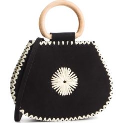 Torebka UNISA - ZGOLUM KS Black. Czarne torebki klasyczne damskie Unisa, bez wzorów, z materiału, eleganckie, duże, bez dodatków. W wyprzedaży za 359,00 zł.