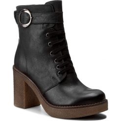 Botki ANN MEX - 8269 01TOP Czarny. Czarne botki damskie na obcasie marki Ann Mex, ze skóry. W wyprzedaży za 279,00 zł.