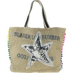 Shopper bag damskie: Shopper bag „Jole” w kolorze beżowym – 60 x 43 x 20 cm