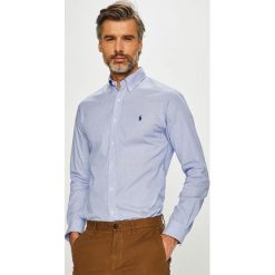 Polo Ralph Lauren - Koszula. Niebieskie koszule męskie slim marki Polo Ralph Lauren, s, w paski, z bawełny, z długim rękawem. Za 469,90 zł.