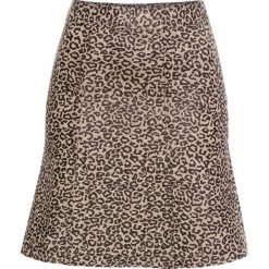 Spódnica mini z materiału w optyce zamszu bonprix brązowy leo. Pomarańczowe spódniczki damskie bonprix, mini. Za 109,99 zł.