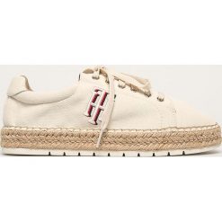 Tommy Hilfiger - Espadryle. Niebieskie espadryle damskie TOMMY HILFIGER, bez wzorów, z gumy, bez obcasa, na obcasie. W wyprzedaży za 319,90 zł.