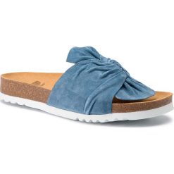 Klapki SCHOLL - Bowy F27478 1007 390 Blue. Niebieskie klapki damskie Scholl, bez wzorów, z zamszu, bez obcasa. W wyprzedaży za 249,00 zł.