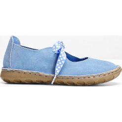 Wygodne baleriny skórzane bonprix niebieski. Niebieskie baleriny damskie bonprix, bez wzorów, bez obcasa. Za 89,99 zł.