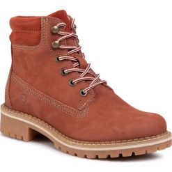 Trapery TAMARIS - 1-25242-23 Rust 444. Pomarańczowe trapery damskie Tamaris, ze skóry, bez obcasa, bez zapięcia. W wyprzedaży za 299,00 zł.