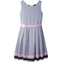 Sukienka na uroczyste okazje bonprix indygo-biały. Niebieskie sukienki dziewczęce bonprix, w paski, klasyczne, bez rękawów. Za 74,99 zł.