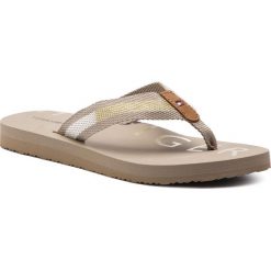 Japonki TOMMY HILFIGER - Flat Beach Sandal Hilfiger Print FW0FW03887 Cobblestone 068. Brązowe klapki damskie TOMMY HILFIGER, bez wzorów, ze skóry, bez obcasa. Za 159,00 zł.