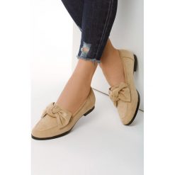 Beżowe Mokasyny Bowknot. Brązowe mokasyny damskie Born2be. Za 59,99 zł.