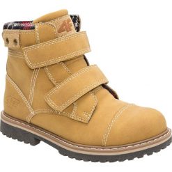 Buty jesienne dla dużych chłopców JOBMW203Z - beż miodowy. Pomarańczowe buty chłopięce zimowe 4f, z dzianiny, bez zapięcia. W wyprzedaży za 79,99 zł.
