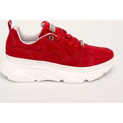 GOE - Buty skórzane. Czerwone buty sportowe damskie GOE, bez wzorów, ze skóry, sportowe. Za 369,90 zł.