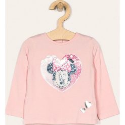 Blukids - Longsleeve dziecięcy 80-98 cm. Różowe bluzki dziewczęce Blukids, z aplikacjami, z elastanu, z okrągłym kołnierzem, z długim rękawem, długie, bez kaptura. Za 49,90 zł.