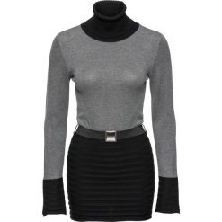 Sweter bonprix czarno-szary. Szare swetry damskie marki bonprix, w paski, bez rękawów. Za 99,99 zł.
