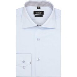 Koszula bexley 2584 długi rękaw ssf niebieski. Niebieskie koszule męskie Recman, m, bez wzorów, bez kołnierzyka, z długim rękawem. Za 89,99 zł.