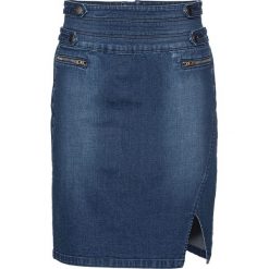 Spódnica dżinsowa ze stretchem bonprix niebieski. Niebieskie spódniczki damskie bonprix, bez wzorów. Za 89,99 zł.