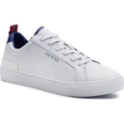 Sneakersy GUESS - FL7BRN FAL12 BRBLK. Białe sneakersy męskie Guess, na co dzień, z aplikacjami, ze skóry ekologicznej, eleganckie, bez zapięcia. Za 579,00 zł.