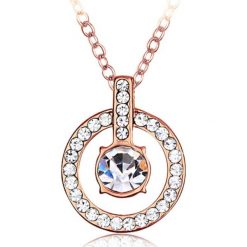 Naszyjniki damskie: Pozłacany naszyjnik z kryształkami Swarovski – dł. 43 cm