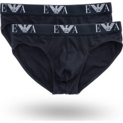 SLIPY 2-PACK EMPORIO ARMANI. Czarne slipy męskie m, z elastanu. Za 139,00 zł.