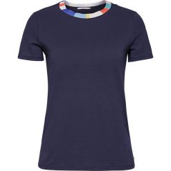 Koszulka w kolorze granatowym. Niebieskie koszulki damskie Esprit Woman, s, bez wzorów, z bawełny, z okrągłym kołnierzem, bez rękawów. W wyprzedaży za 42,95 zł.