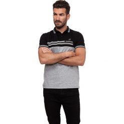 Koszulka polo w kolorze czarno-szarym. Koszulki męskie Lonsdale, Kangol. W wyprzedaży za 59,95 zł.