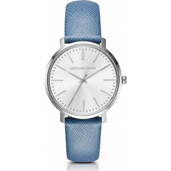 Zegarek kwarcowy "Jaryn" w kolorze niebiesko-srebrno-białym. Białe zegarki damskie marki Michael Kors, ze stali. W wyprzedaży za 522,95 zł.