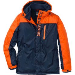 Kurtka outdoorowa Regular Fit bonprix ciemnoniebiesko-ciemnopomarańczowy. Niebieskie płaszcze męskie bonprix, m, z nadrukiem, bez kaptura. Za 124,99 zł.