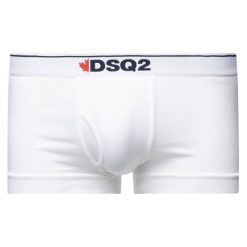 Bokserki Dsquared2 Underwear D9LC72280. Białe bokserki męskie Dsquared2 Underwear, bez wzorów, z elastanu. W wyprzedaży za 119,00 zł.