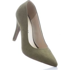 Czółenka bonprix khaki. Zielone czółenka damskie marki bonprix, bez wzorów, bez obcasa, na obcasie. Za 89,99 zł.