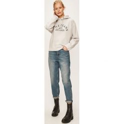 Pepe Jeans - Bluza Bibi. Szare bluzy damskie Pepe Jeans, s, z nadrukiem, z bawełny, bez rękawów, z kapturem. W wyprzedaży za 239,90 zł.