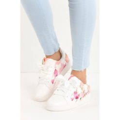 Białe Buty Sportowe Burble. Białe buty sportowe damskie Born2be, bez wzorów, ze skóry, na sznurówki. Za 49,99 zł.