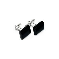 Spinki do mankietów Onyks prostokąt. Czarne spinki do mankietów męskie Brazi druse jewelry, z onyksem. Za 170,00 zł.