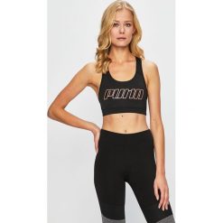Puma - Biustonosz. Czarne biustonosze sportowe damskie Puma, s, z nadrukiem, z elastanu. Za 139,90 zł.