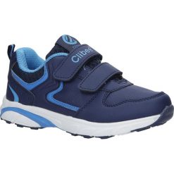 Granatowe buty sportowe na rzepy ze skórzaną wkładką casu f-698. Buty chłopięce sportowe Casu, na rzepy. Za 89,99 zł.