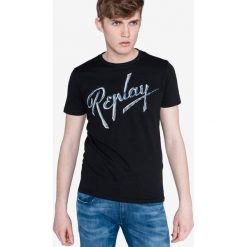 Replay Koszulka Czarny. Czarne podkoszulki męskie Replay, s, z haftami, z bawełny, bez kołnierzyka, z krótkim rękawem, krótkie. Za 206,95 zł.