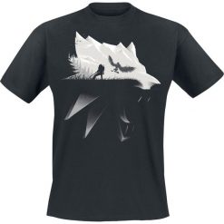 T-shirty męskie: The Witcher Wolf Silhouette T-Shirt czarny
